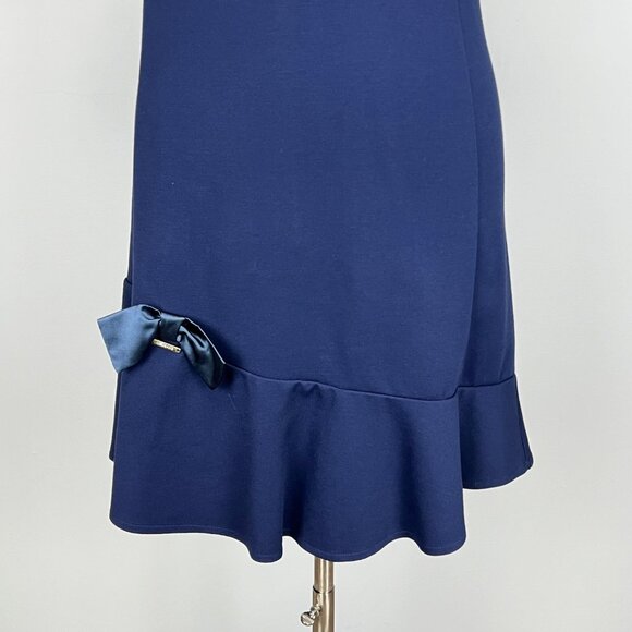 Liu Jo Womens Blue Short Sleeve Jersey Dress Bow Detail size IT 42 US 6 - Picture 3 of 15